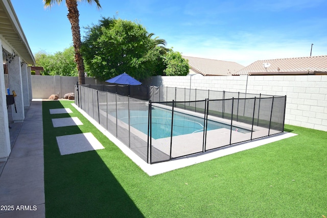 520 E Appaloosa Rd, Gilbert, AZ 85296 - view of pool featuring a fenced in pool, a fenced backyard, and a yard