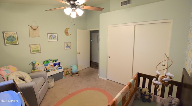 520 E Appaloosa Rd, Gilbert, AZ 85296 - interior space featuring ceiling fan, light carpet, and visible vents