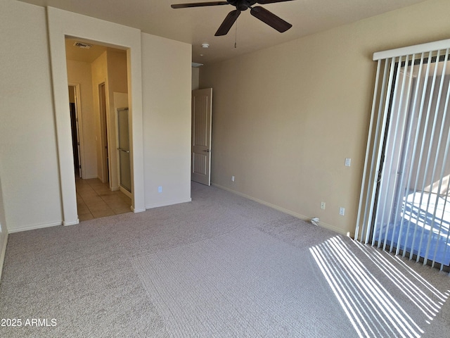 interior space featuring light colored carpet