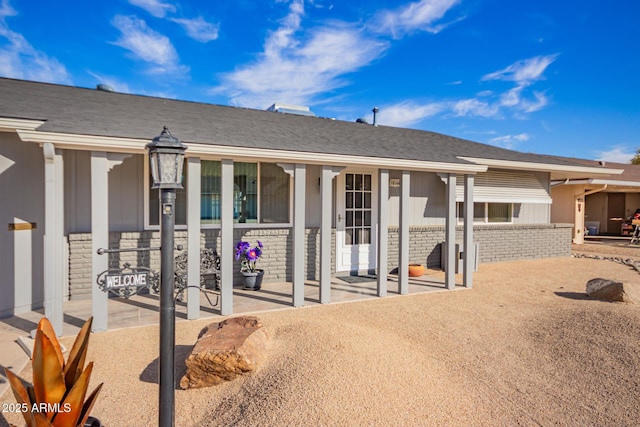 view of front of home with a patio