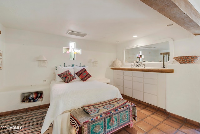 view of tiled bedroom