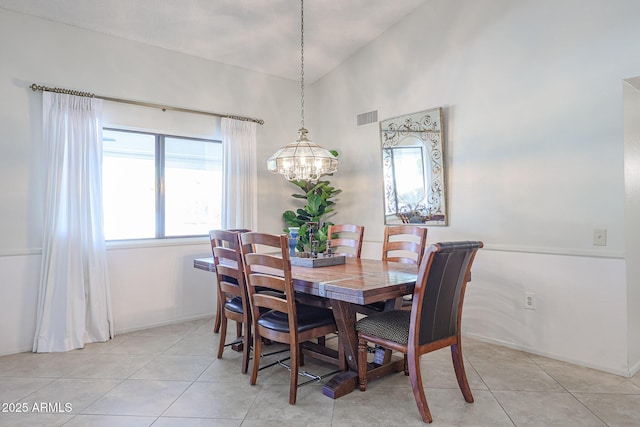 view of tiled dining area