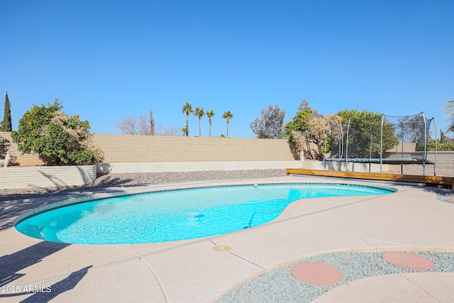 view of pool featuring a trampoline