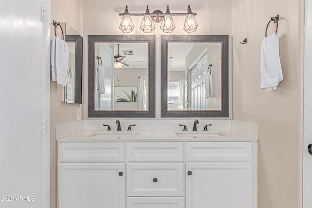 925 W Hudson Way, Gilbert, AZ 85233 - full bath with double vanity and a ceiling fan