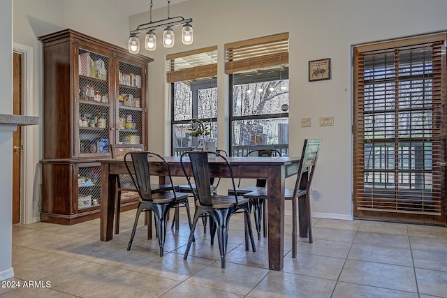 view of tiled dining space