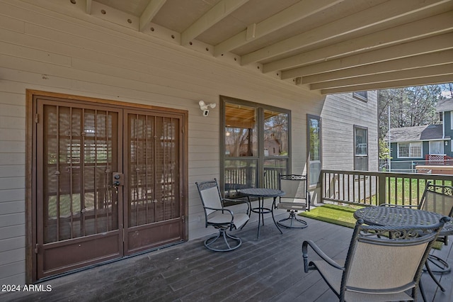 deck with french doors