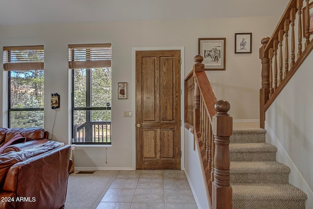 view of tiled entrance foyer