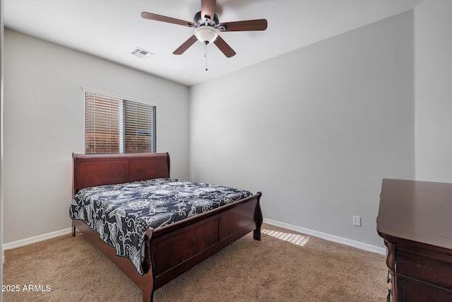 3592 E Sandwick Dr, San Tan Valley, AZ 85140 - carpeted bedroom with visible vents, baseboards, and a ceiling fan