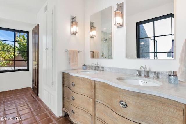 bathroom featuring vanity and tile patterned floors