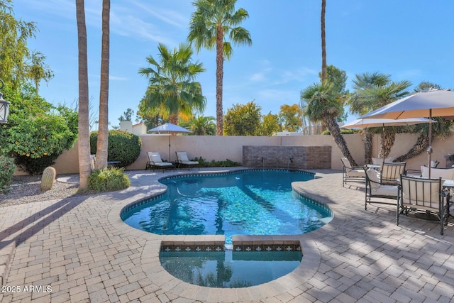 view of pool with a patio area