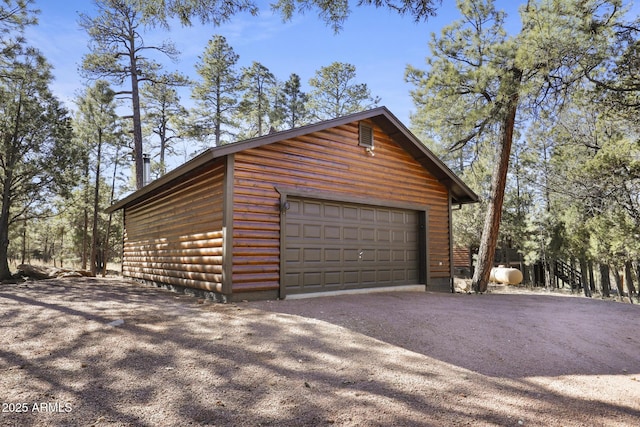 view of garage