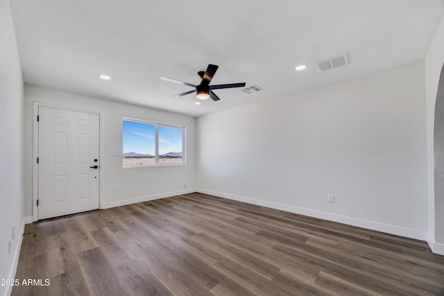 119 W Silver Reef Rd, Casa Grande, AZ 85122 - spare room with ceiling fan, wood finished floors, baseboards, and recessed lighting