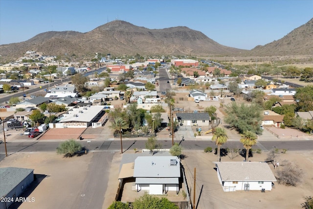 bird's eye view with a mountain view