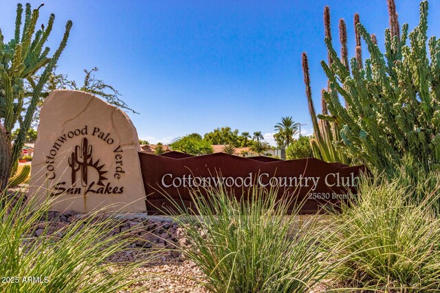 view of community sign