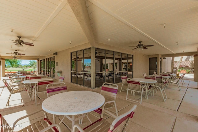 view of patio with ceiling fan