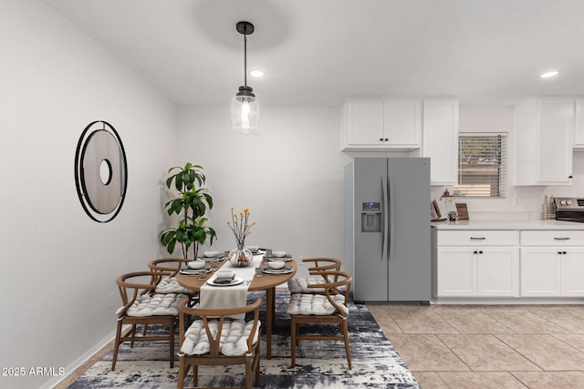 dining room with light tile patterned floors