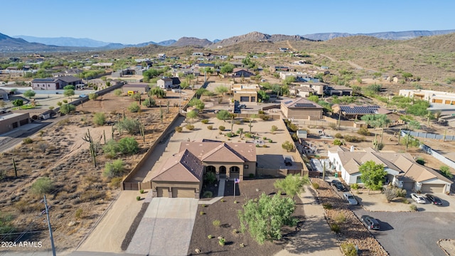 aerial view with a mountain view