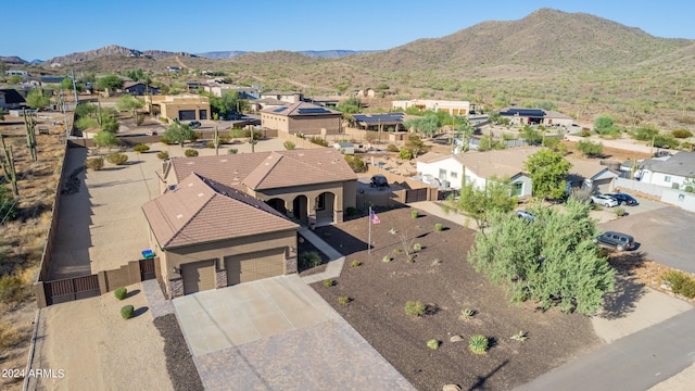 bird's eye view featuring a mountain view