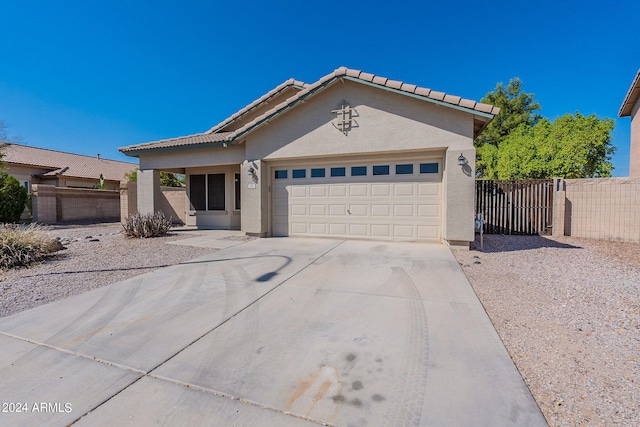 view of front of house with a garage