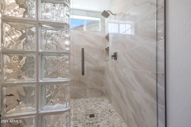 bathroom featuring walk in shower