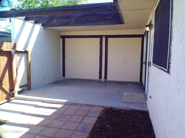 exterior space featuring stucco siding