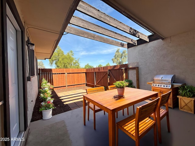 720 S Dobson Rd Unit 95, Mesa, AZ 85202 - view of patio / terrace with outdoor dining area, a grill, and a pergola