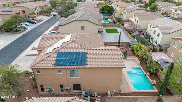 aerial view featuring a residential view