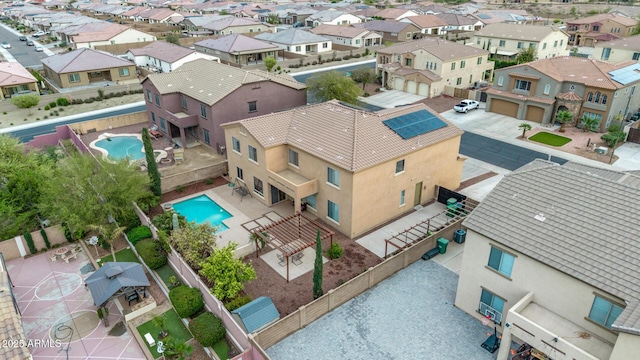 drone / aerial view with a residential view