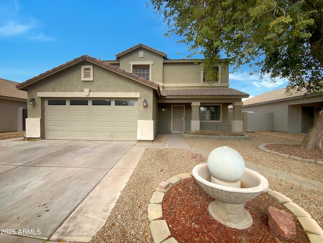 view of front of home with a garage