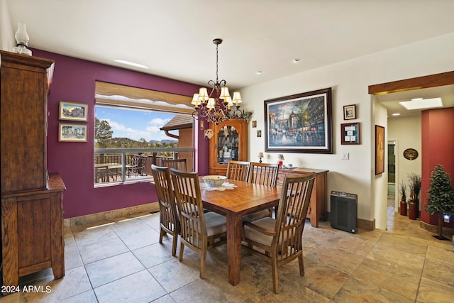 dining room featuring an inviting chandelier