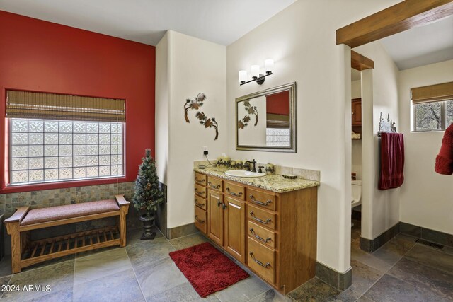 bathroom with vanity and toilet