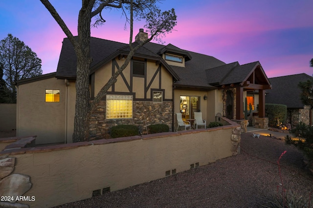 view of front of property with a patio