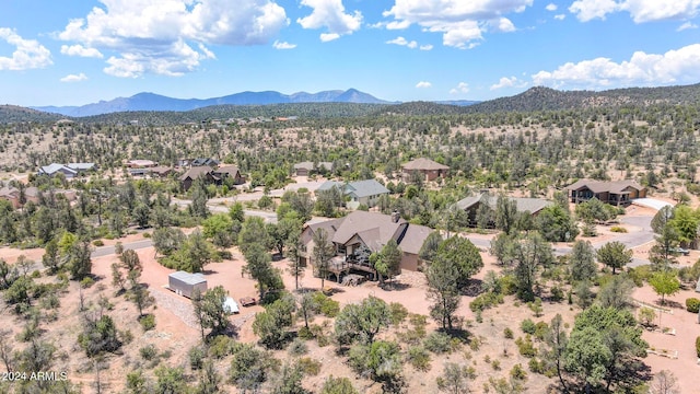 drone / aerial view with a mountain view