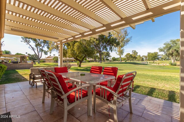 view of patio / terrace featuring a pergola