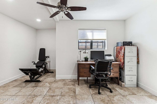 office with ceiling fan