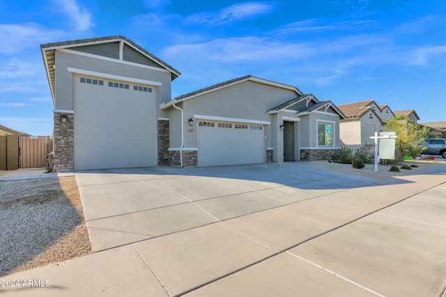 view of front of home with a garage