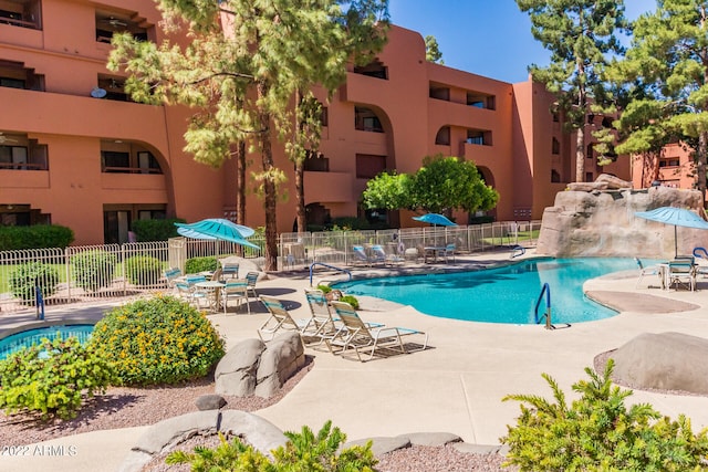 view of pool with a patio