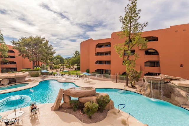 view of pool with a patio area