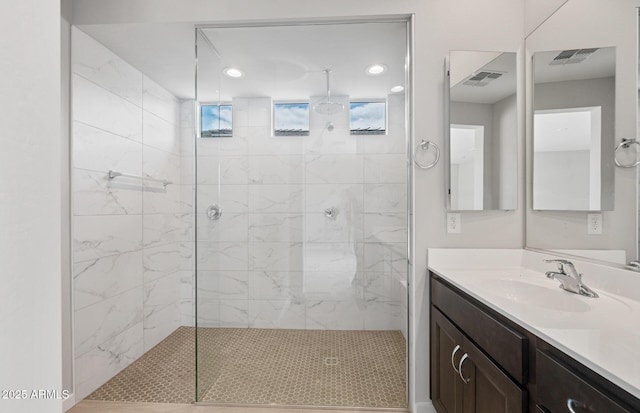 13512 W Copperleaf Ln, Peoria, AZ 85383 - full bathroom with plenty of natural light, tiled shower, vanity, and recessed lighting