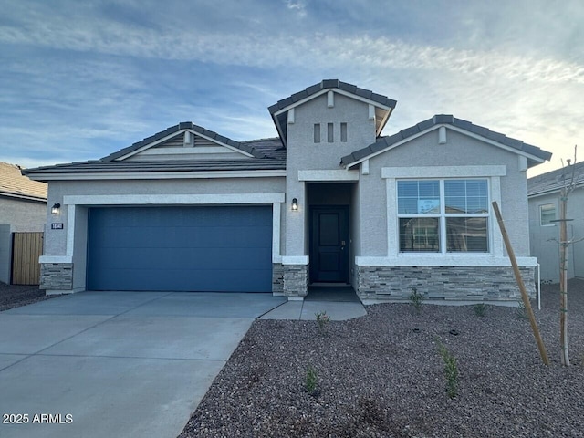 view of front of home with a garage