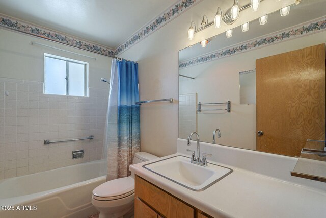 5657 E Dallas St, Mesa, AZ 85205 - full bathroom featuring toilet, shower / bath combo, and vanity