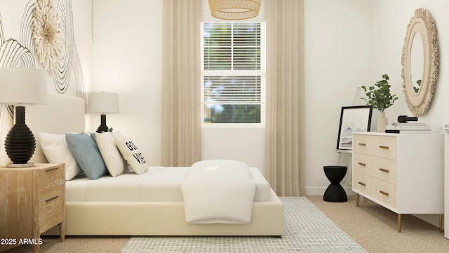 carpeted bedroom featuring multiple windows