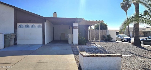 view of front of home with a garage