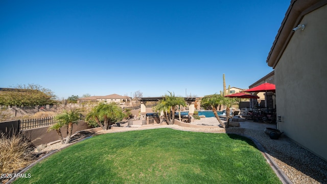 view of yard with a patio area