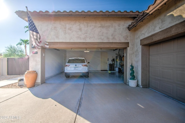 view of garage