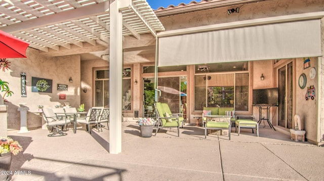 view of patio with a pergola