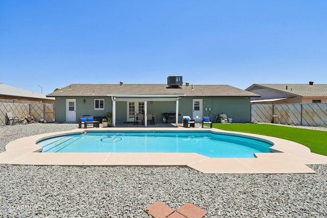 13842 N 40th Ave, Phoenix, AZ 85053 - view of pool with a patio area, a fenced backyard, and french doors