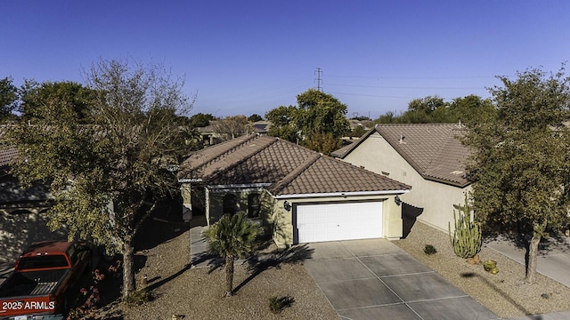 view of front of house with a garage