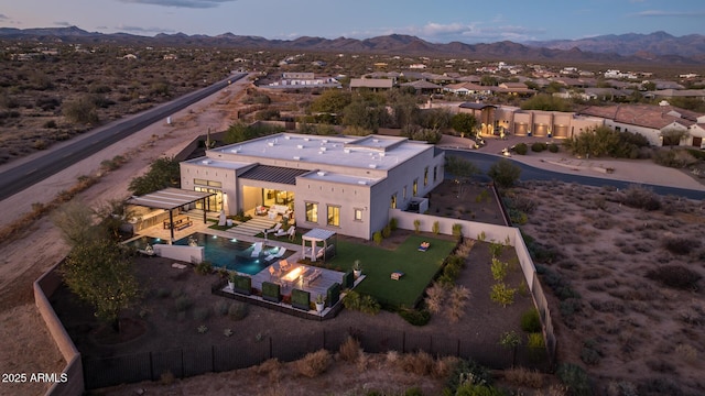 bird's eye view featuring a mountain view