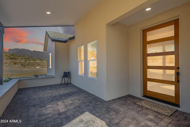 3877 S Veronica Ln, Gold Canyon, AZ 85118 - view of patio / terrace with a mountain view